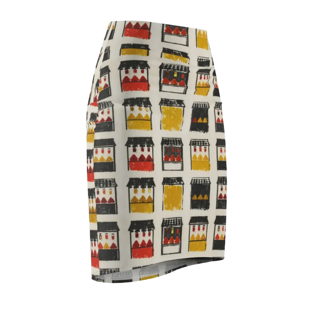 Market Stall Study on Pencil Skirt — Front Side