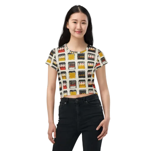 Market Stall Study on a Crop Tee