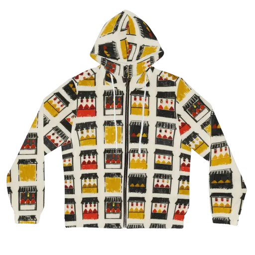 Market Stall Study on a Women's Full-Zip Hoodie