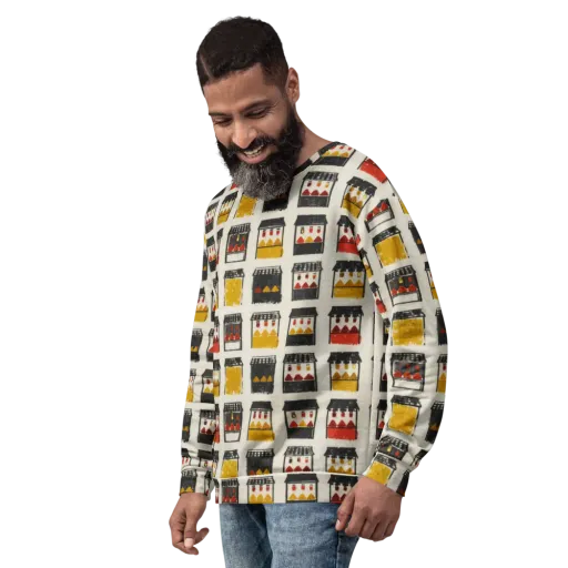 Market Stall Study on a Sweatshirt