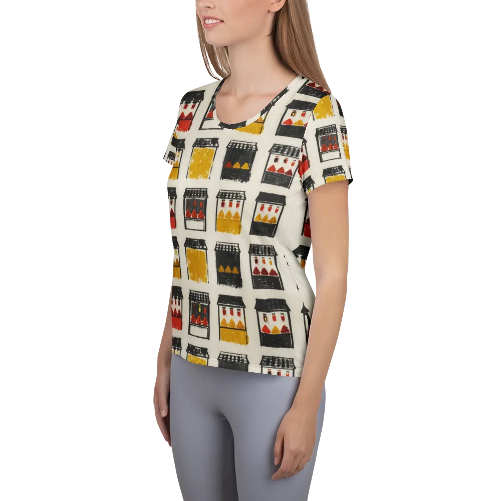 Market Stall Study on Women's Athletic T-Shirt — Left