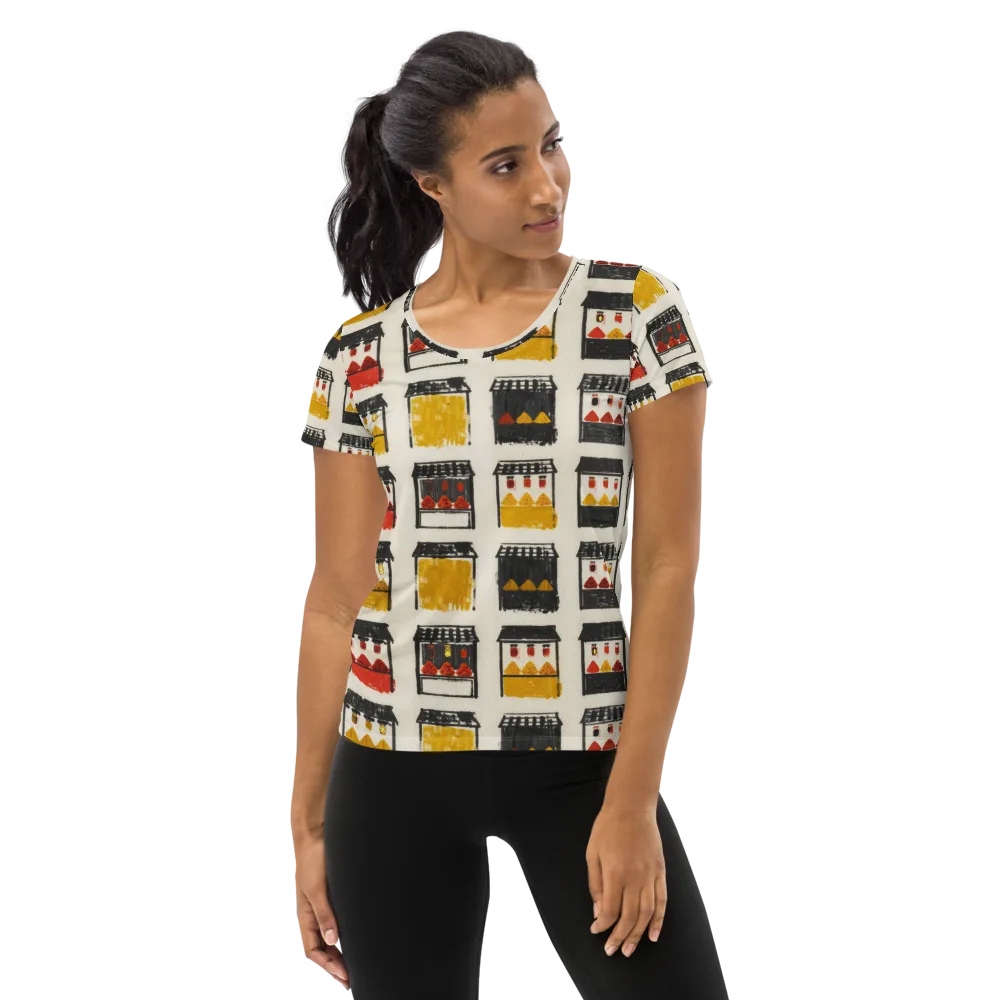 Market Stall Study on Women's Athletic T-Shirt — Front
