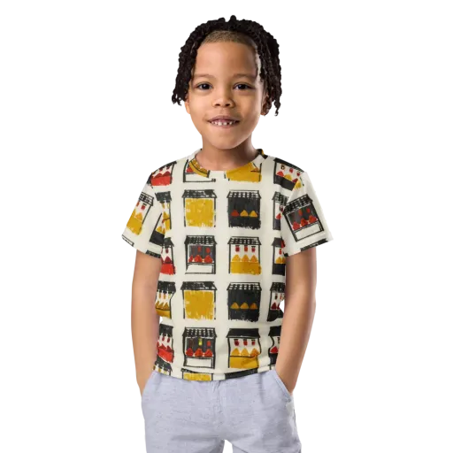 Market Stall Study on a Kids Crew Neck T-Shirt