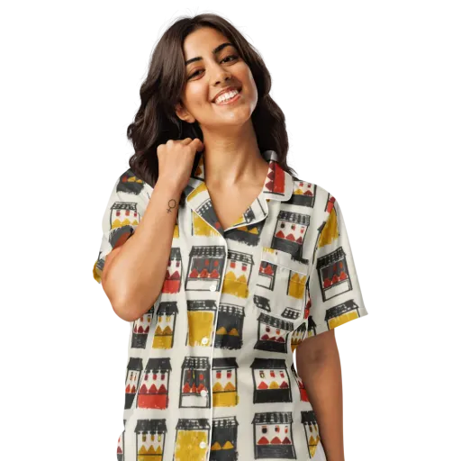 Market Stall Study on a Women's Short Sleeve Pajama Top
