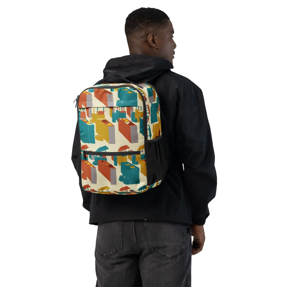 Market Geometry on Utility Backpack — Back