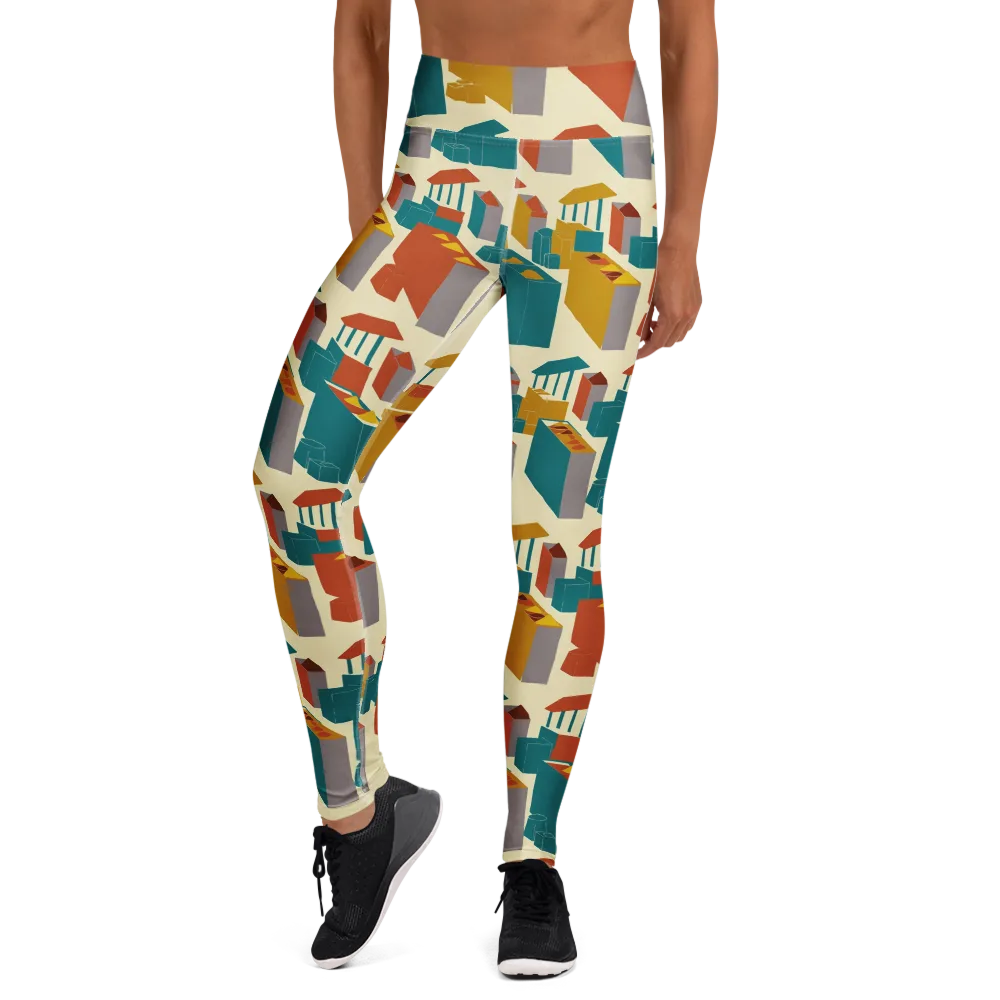 Market Geometry on Yoga Leggings — Front