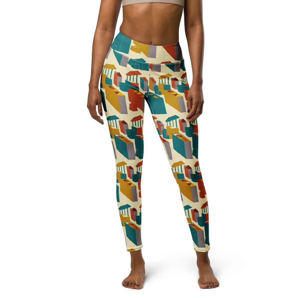 Market Geometry on Yoga Leggings — Front