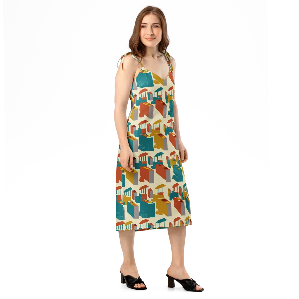 Market Geometry on Slip Dress — Right Front
