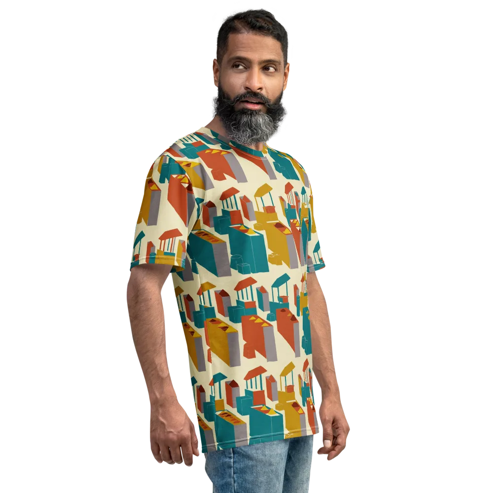 Market Geometry on Men's Crew Neck T-Shirt — Right