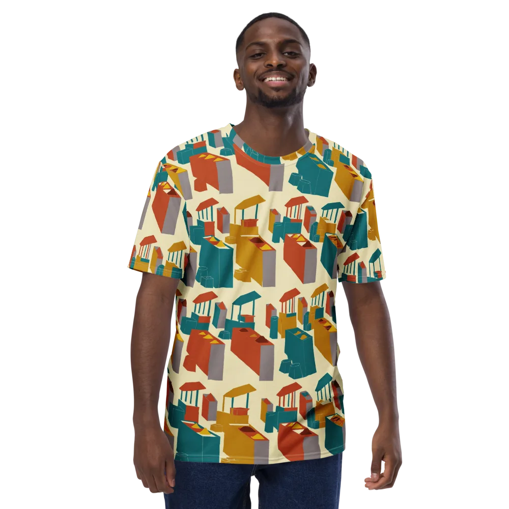 Market Geometry on Men's Crew Neck T-Shirt — Front