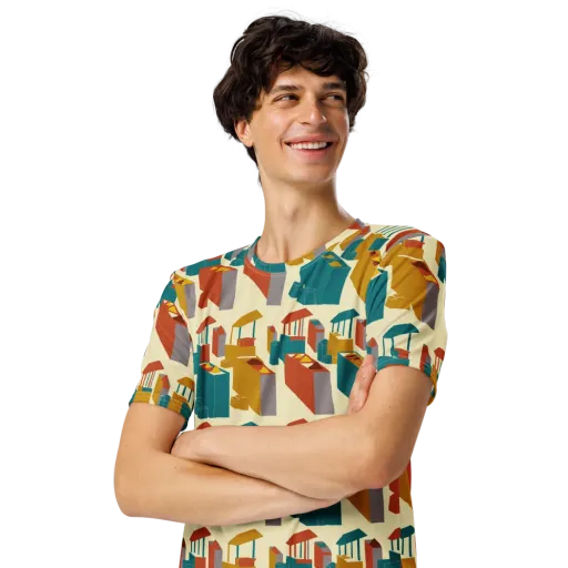 Market Geometry on a Men's Crew Neck T-Shirt