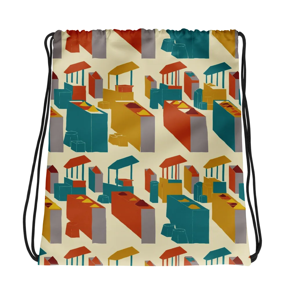 Market Geometry on Drawstring Bag — Photo