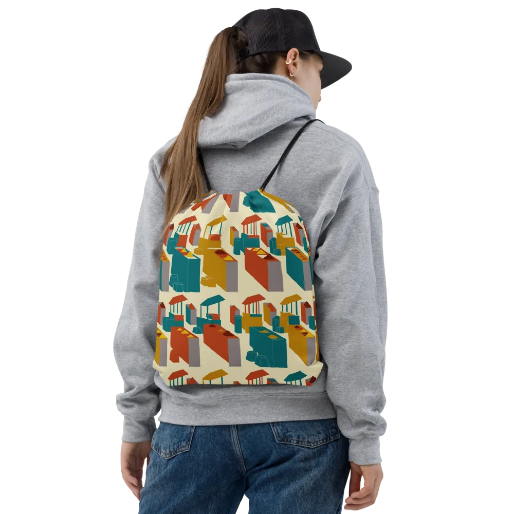 Market Geometry on Drawstring Bag — Front