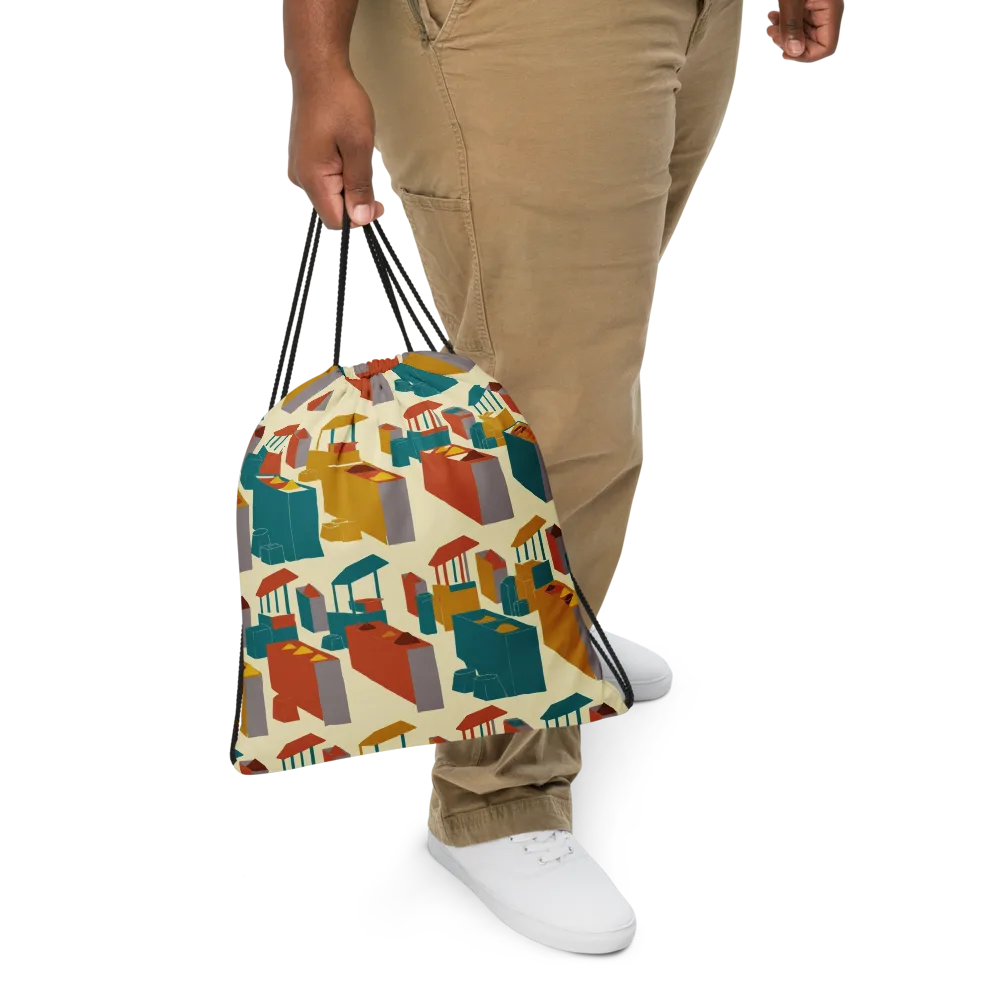 Market Geometry on Drawstring Bag — Front