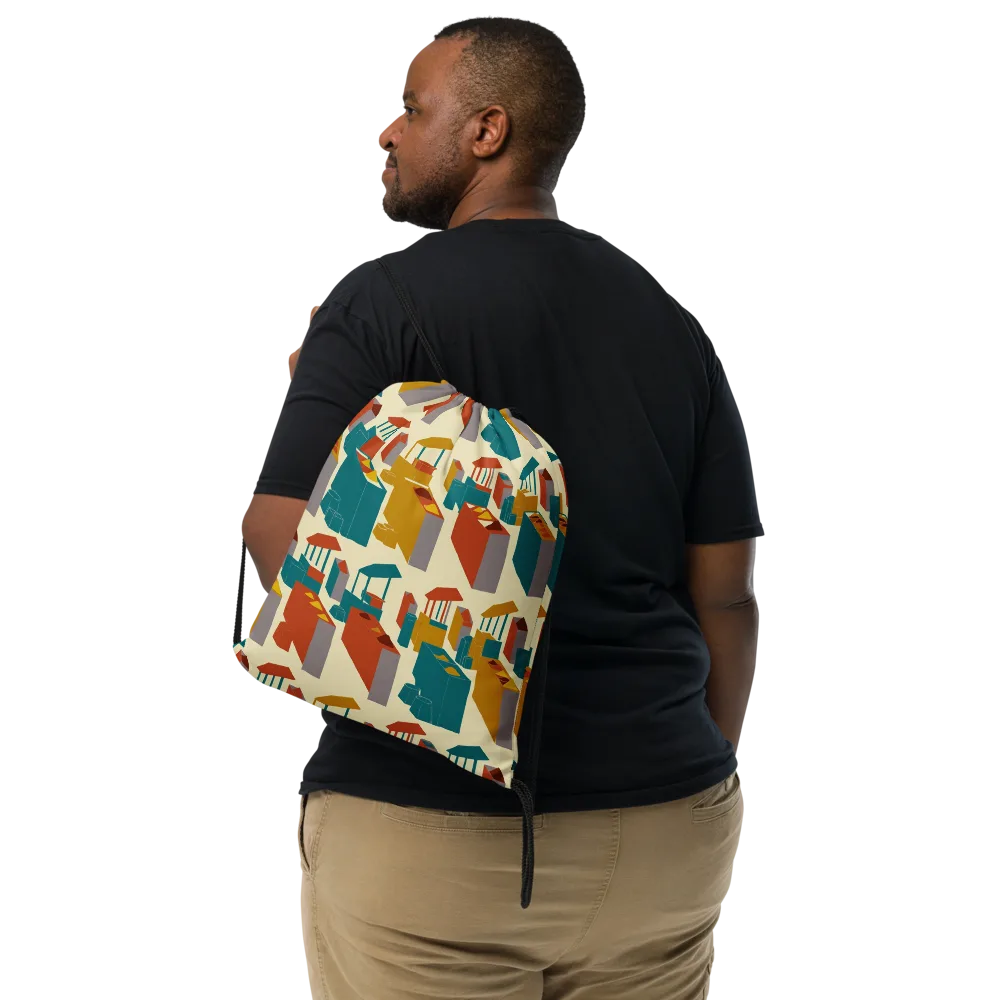 Market Geometry on Drawstring Bag — Front