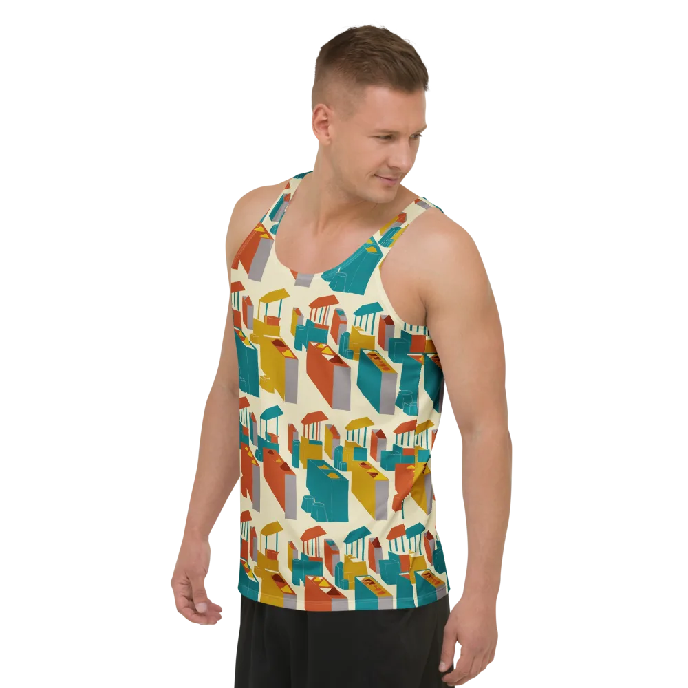 Market Geometry on Men's Tank Top — Left Front