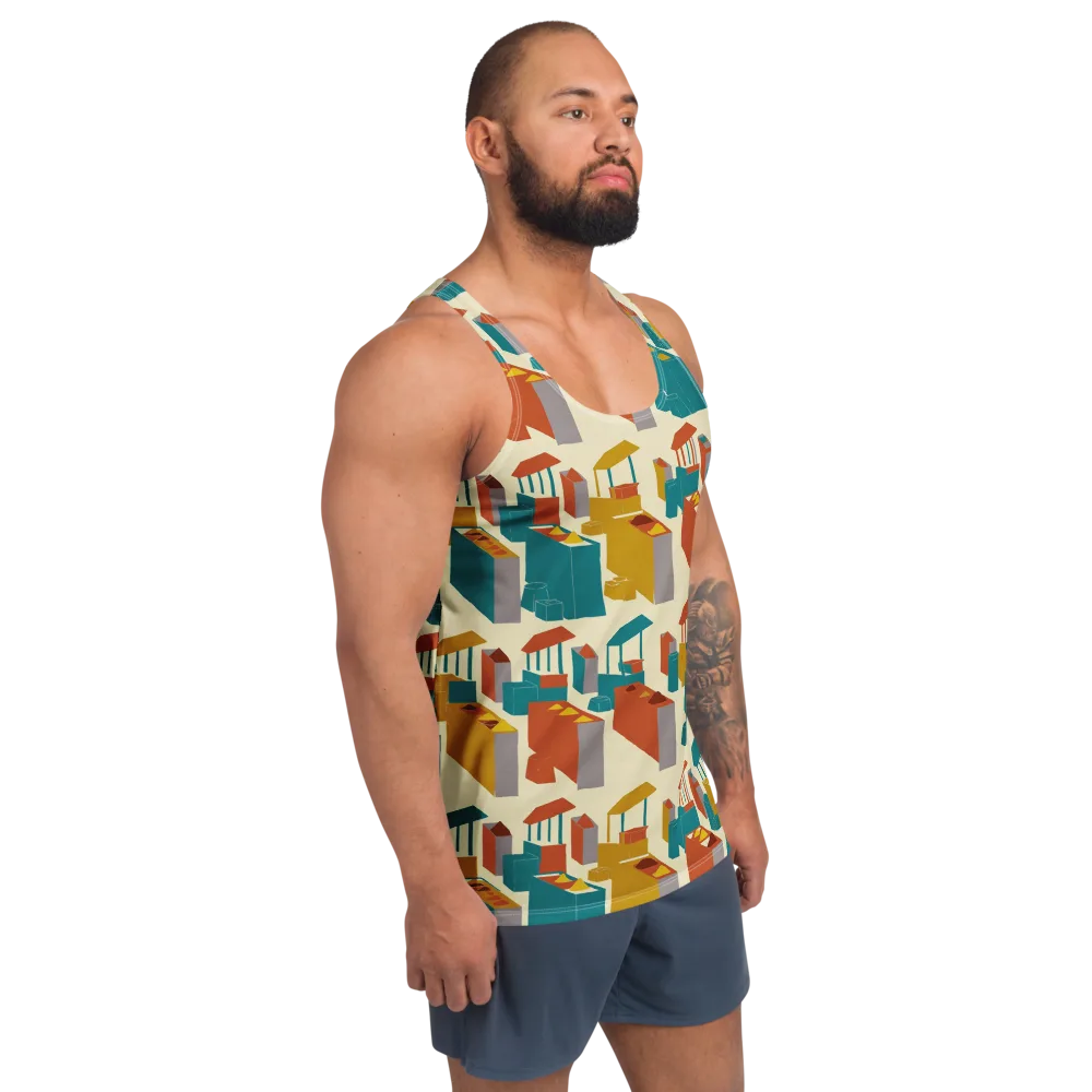 Market Geometry on Men's Tank Top — Right Front