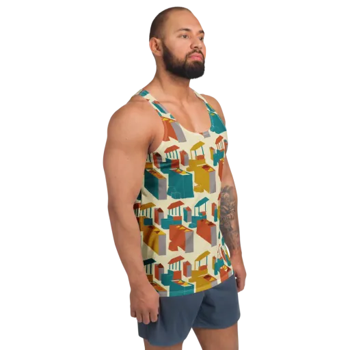 Market Geometry on a Men's Tank Top