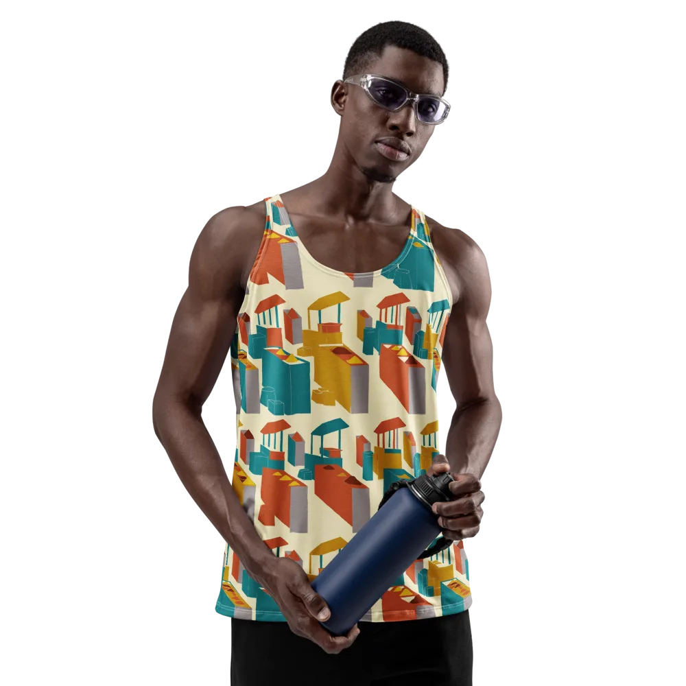 Market Geometry on Men's Tank Top — Front