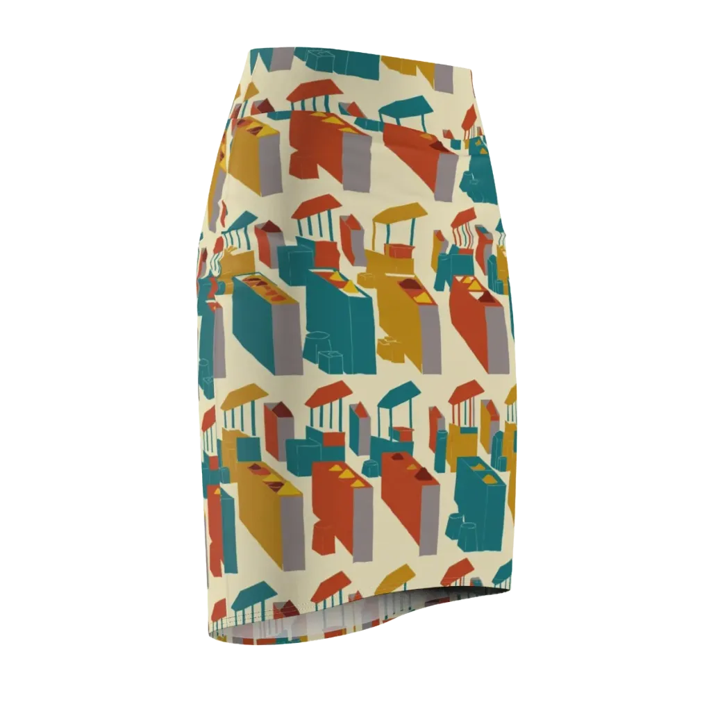 Market Geometry on Pencil Skirt — Front Side