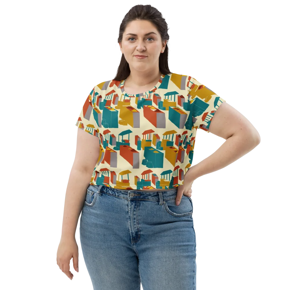 Market Geometry on Crop Tee — Front