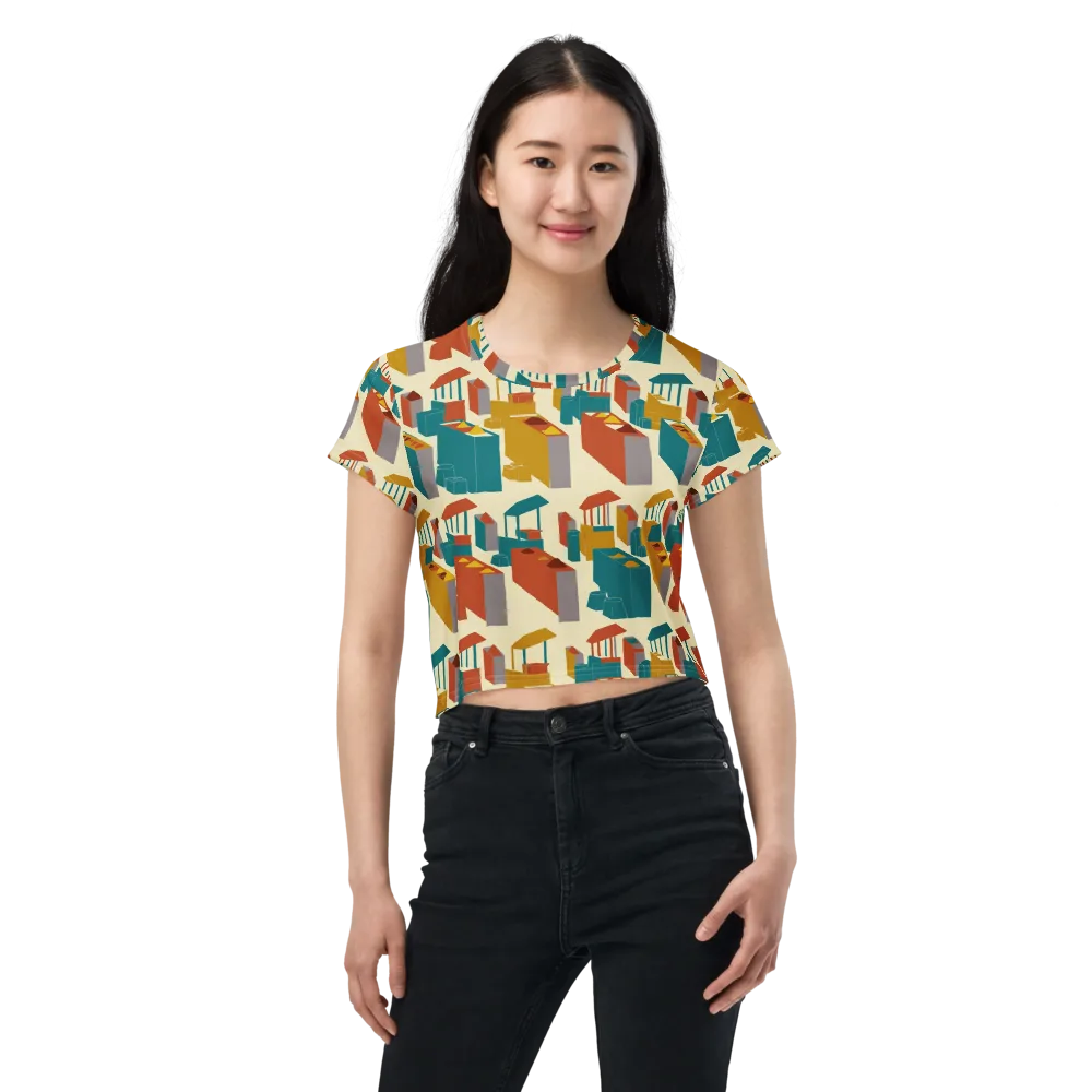 Market Geometry on Crop Tee — Front