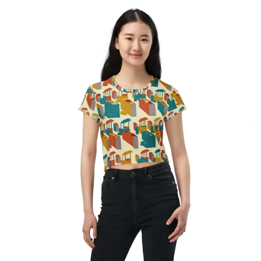Market Geometry on a Crop Tee