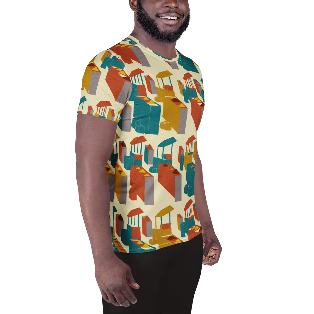 Market Geometry on Men's Athletic T-Shirt — Right