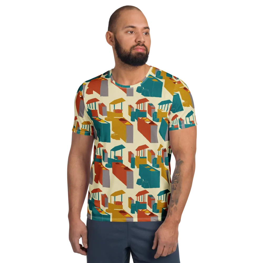 Market Geometry on Men's Athletic T-Shirt — Front