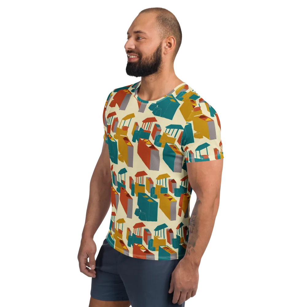 Market Geometry on Men's Athletic T-Shirt — Left