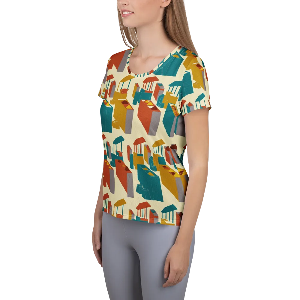 Market Geometry on Women's Athletic T-Shirt — Left