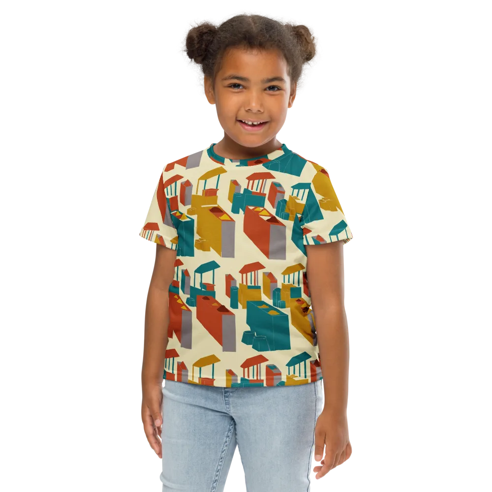 Market Geometry on Kids Crew Neck T-Shirt — Front