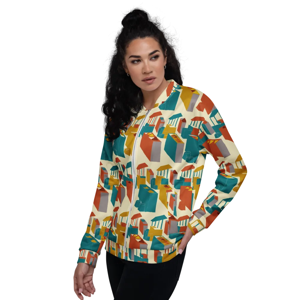 Market Geometry on Bomber Jacket — Left