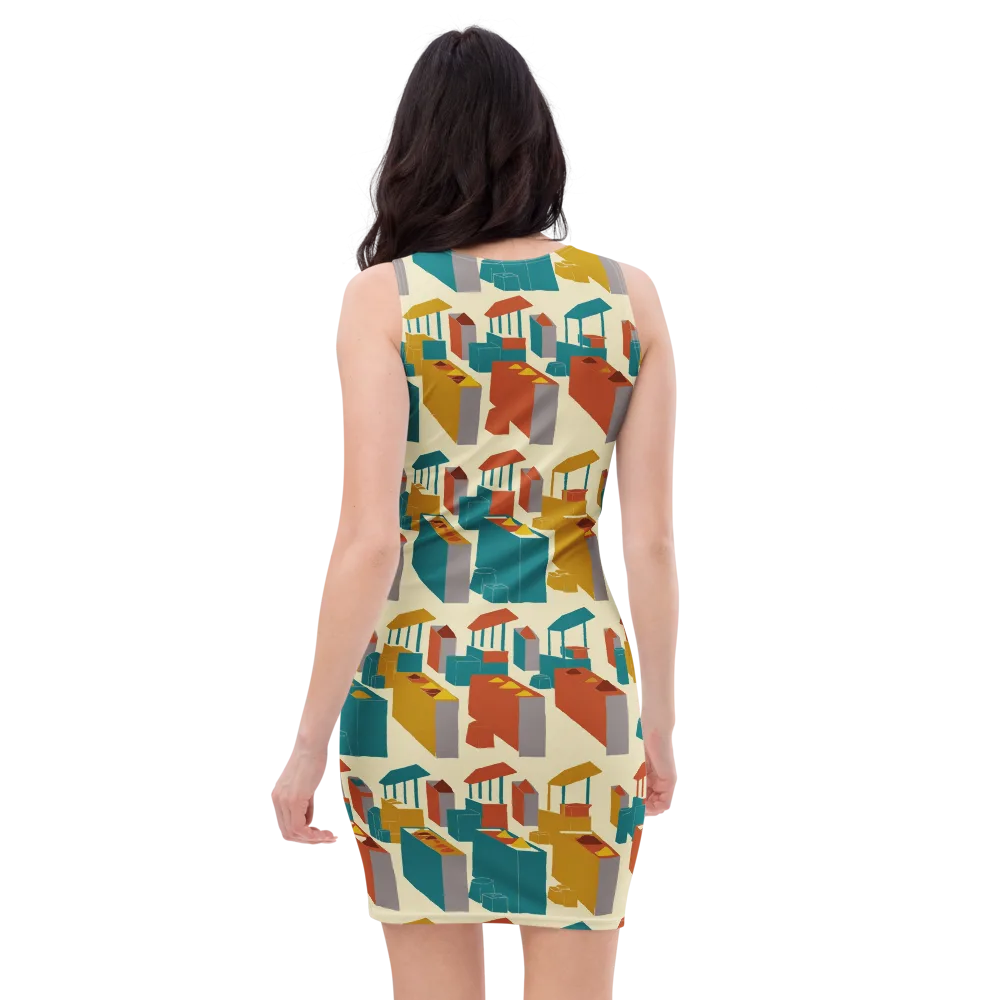 Market Geometry on Bodycon Dress — Back