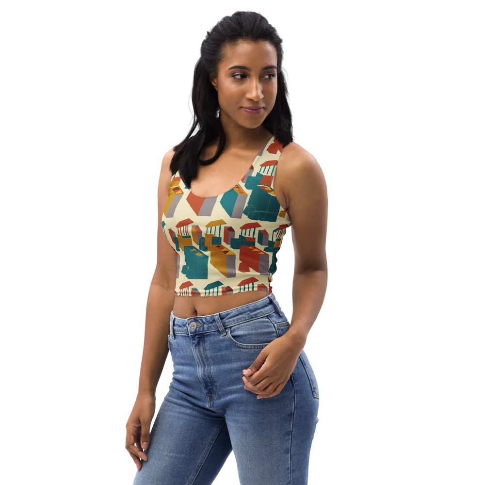 Market Geometry on Crop Top — Left Front