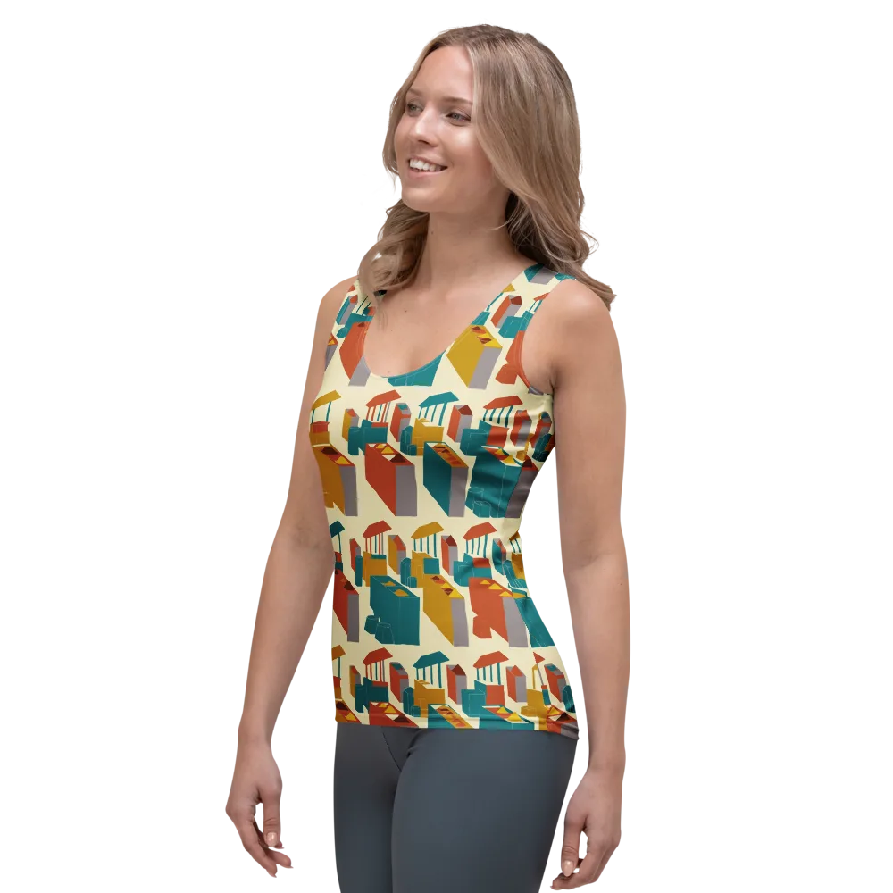Market Geometry on Women's Tank Top — Left Front