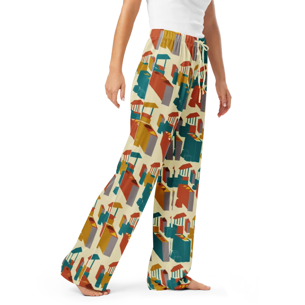 Market Geometry on Women's Pajama Pants — Right Front