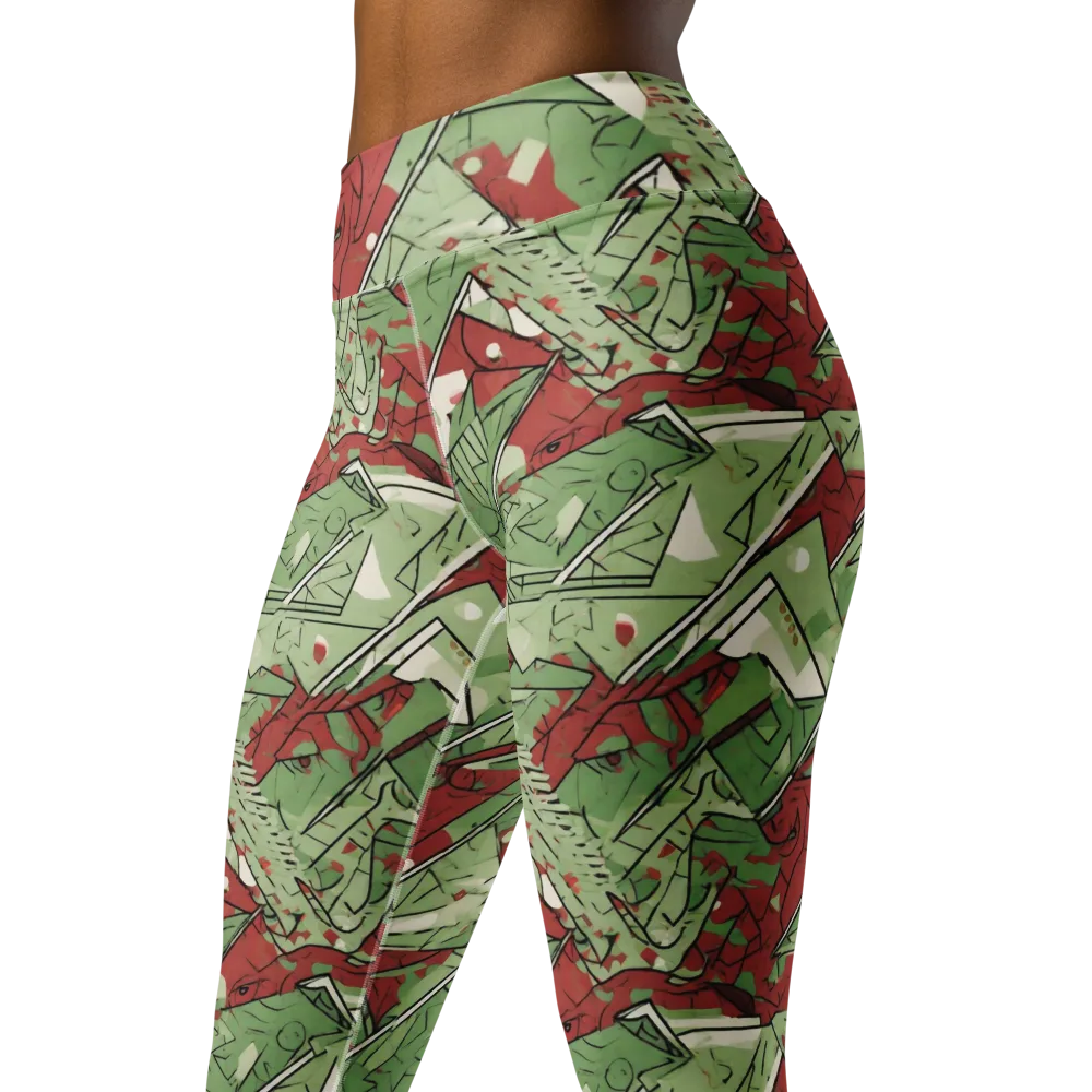 Redwood Riddle on Yoga Leggings — Left Front