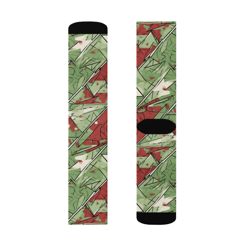 Redwood Riddle on Socks — Left Sock