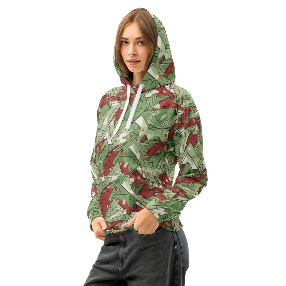 Redwood Riddle on Cotton Hoodie — Left Front