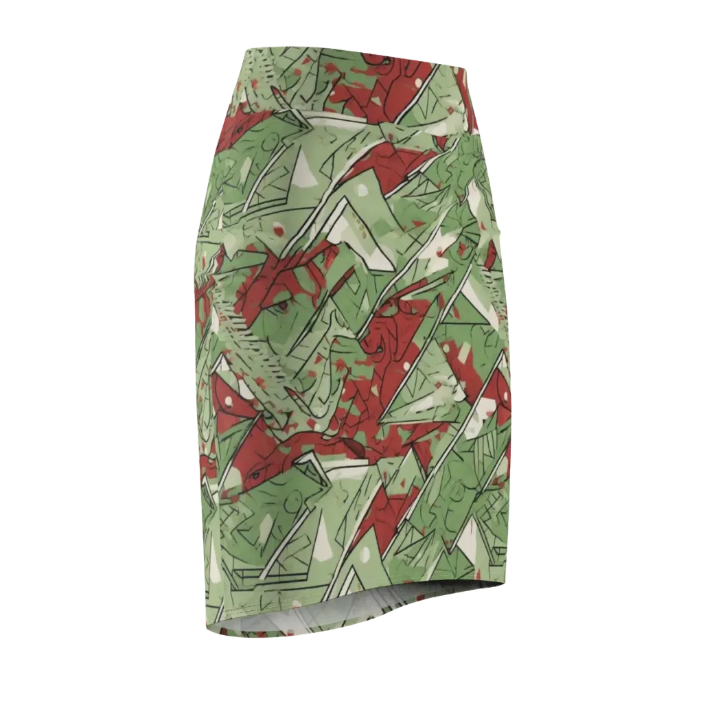 Redwood Riddle on Pencil Skirt — Front Side