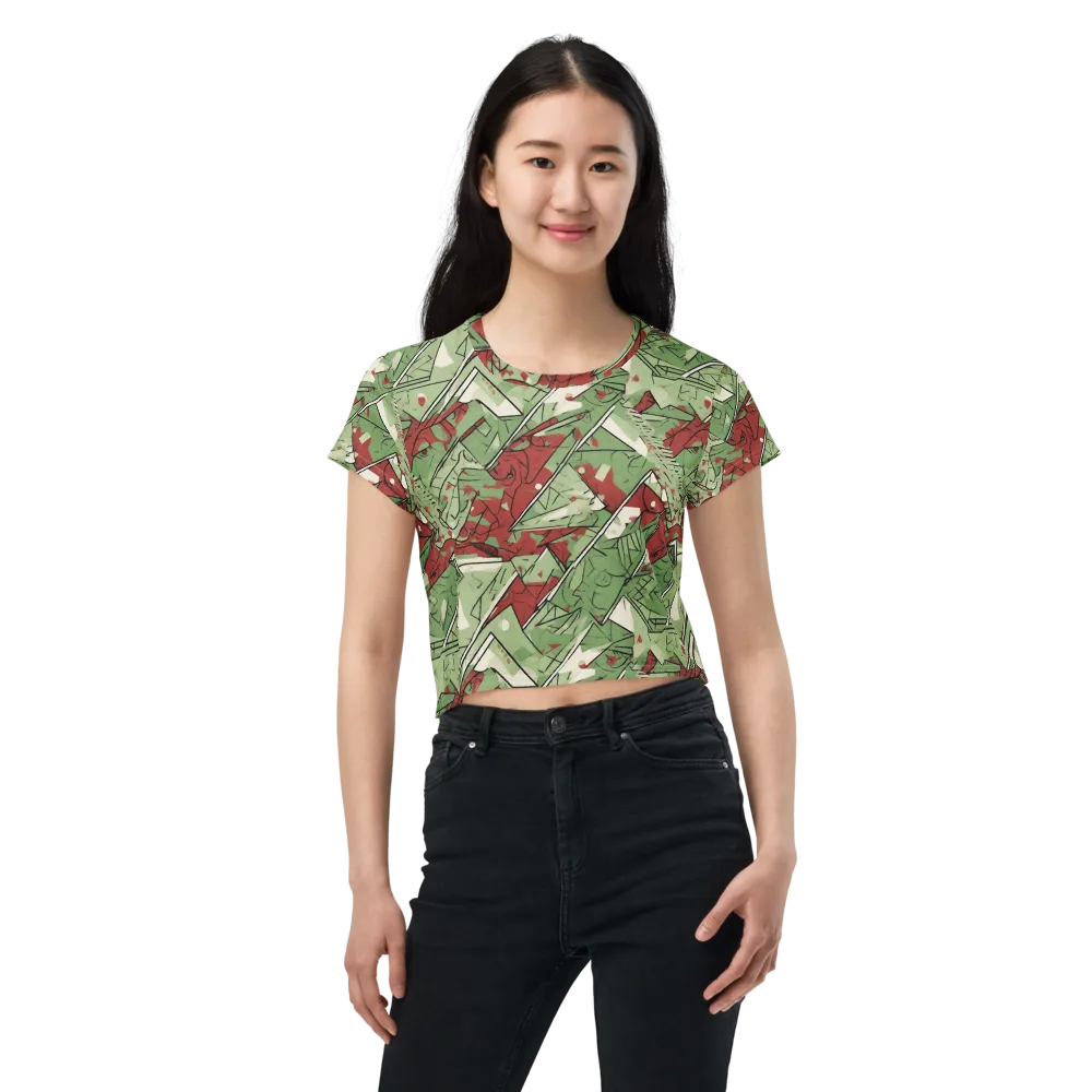 Redwood Riddle on Crop Tee — Front