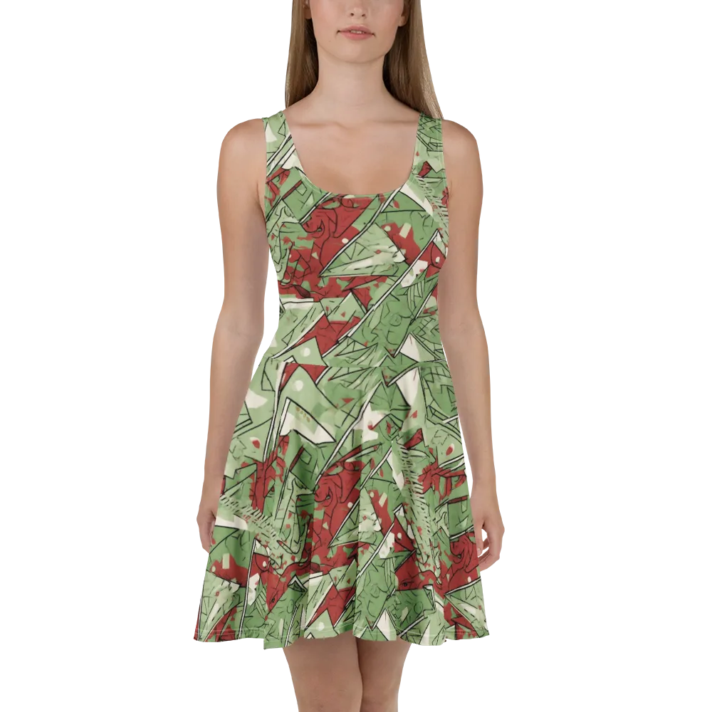 Redwood Riddle on Skater Dress — Front