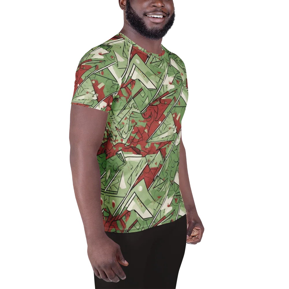 Redwood Riddle on Men's Athletic T-Shirt — Right
