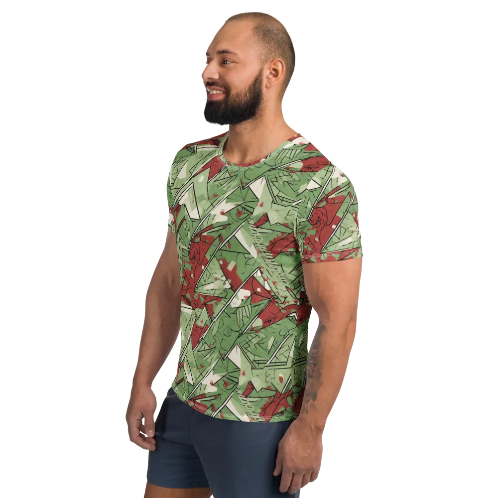 Redwood Riddle on Men's Athletic T-Shirt — Left