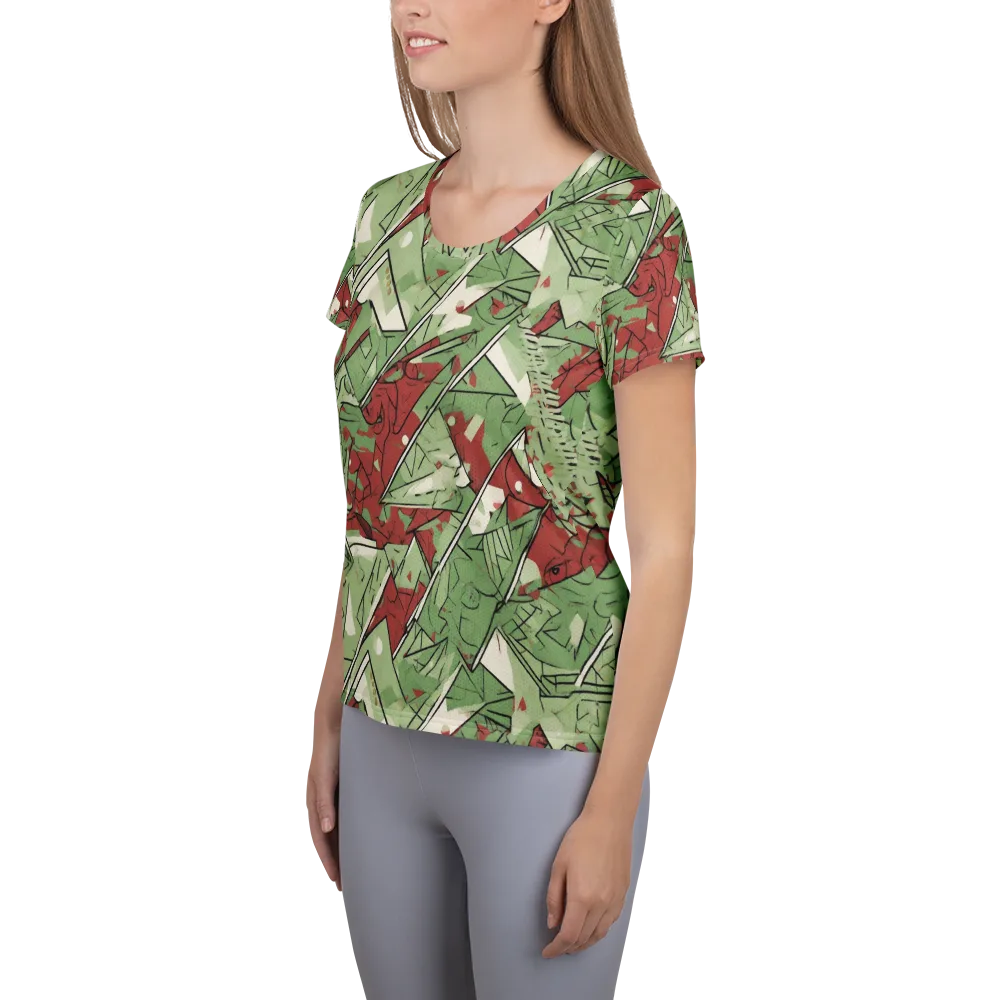 Redwood Riddle on Women's Athletic T-Shirt — Left