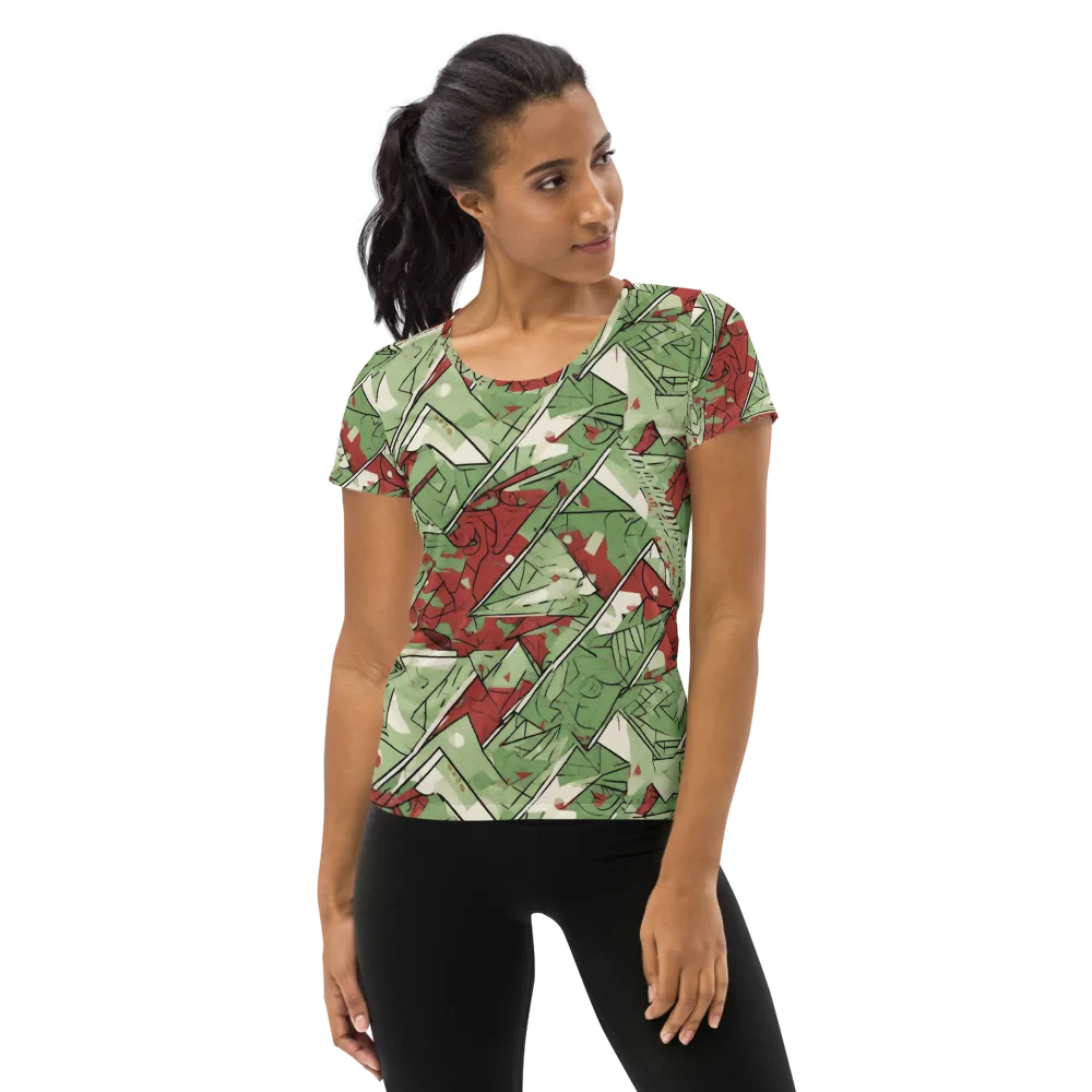 Redwood Riddle on Women's Athletic T-Shirt — Front