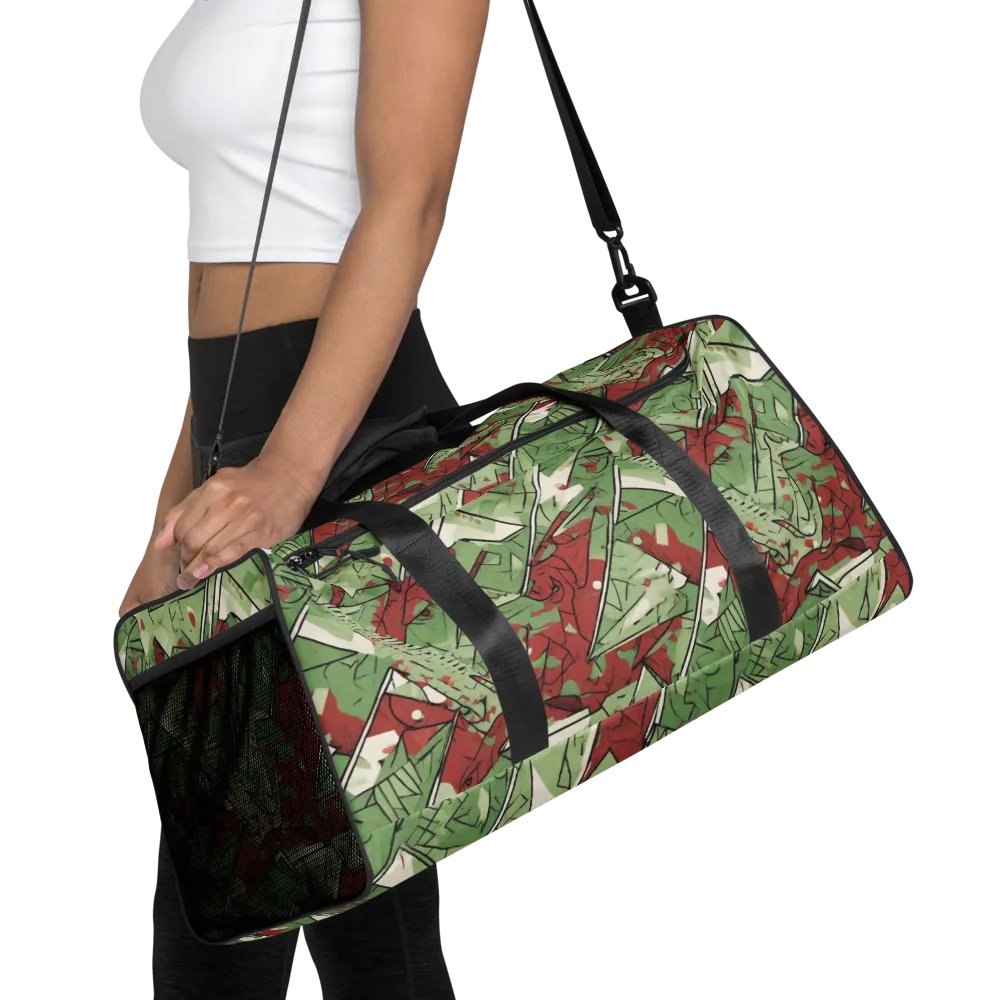 Redwood Riddle on Duffle Bag — Front
