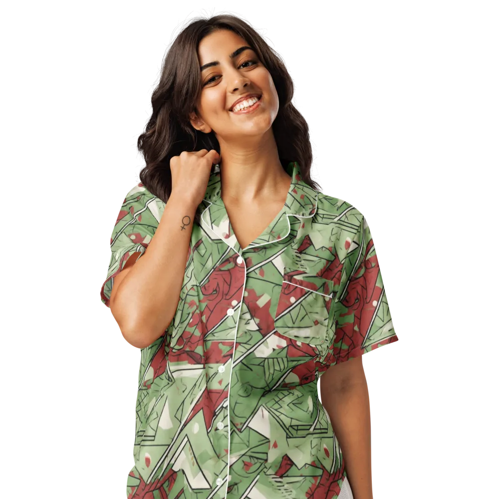 Redwood Riddle on Women's Short Sleeve Pajama Top — Front