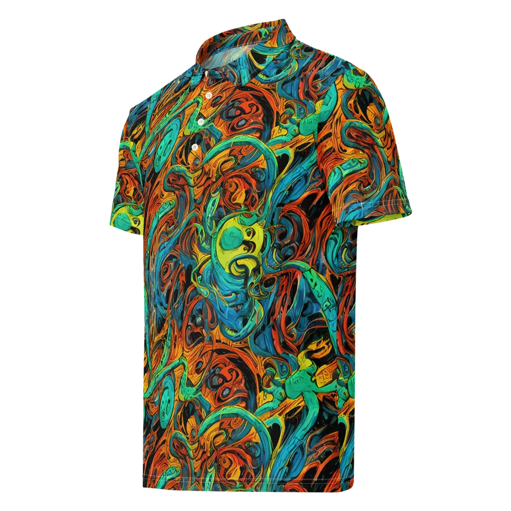 Flaming Mirage on Men's Slim Fit Polo Shirt — Left Front